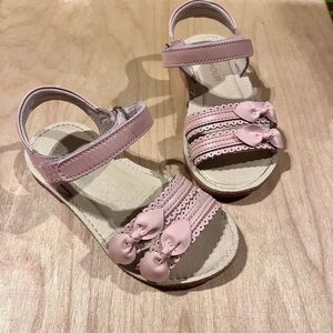 L’Amour pink Josie scalloped sandals now’s